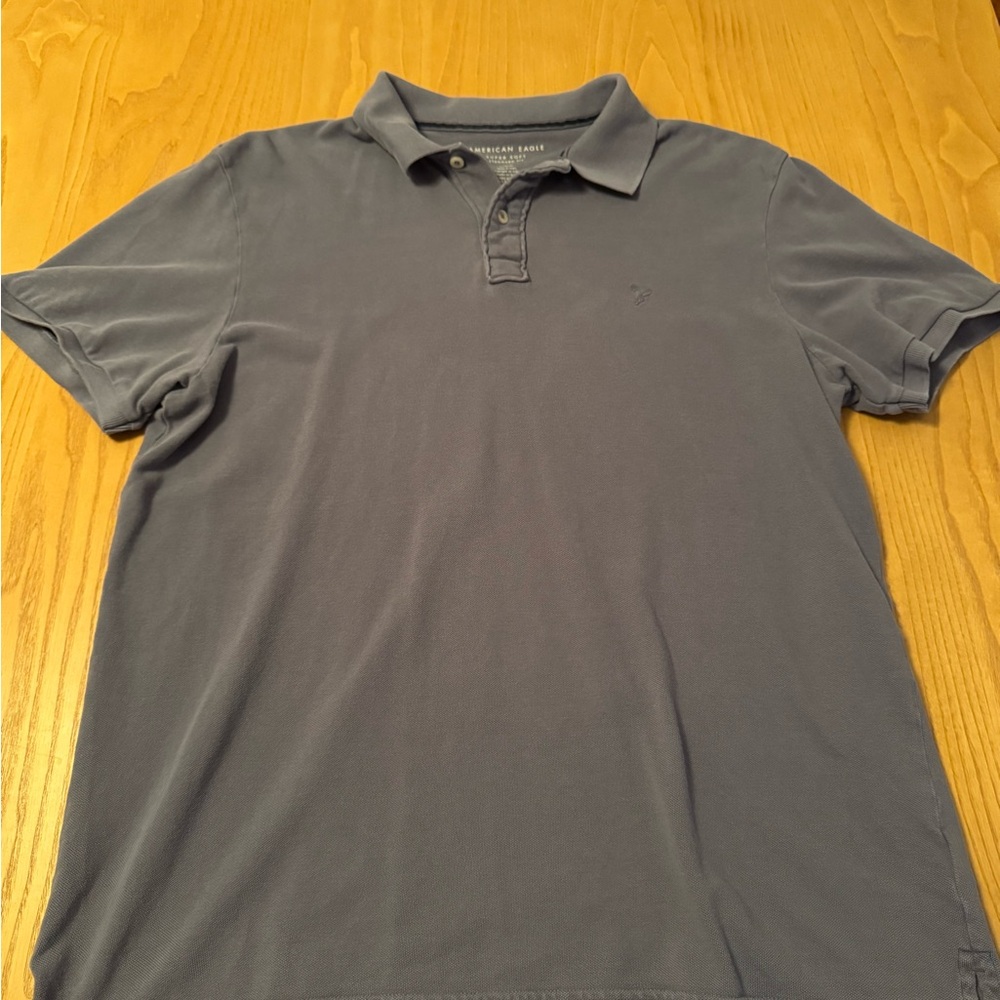 American Eagle Outfitters Blue Polo Shirt Classic Design